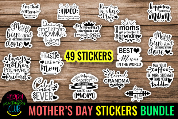 Download Mothers Day Printable Stickers Bundle - Printable stickers bundle Collection