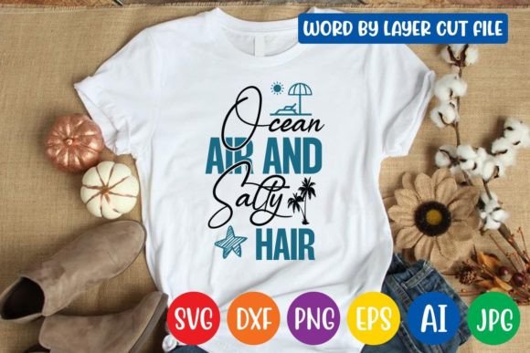 Download Ocean Air and Salty Hair Svg Design - Premium Bundle