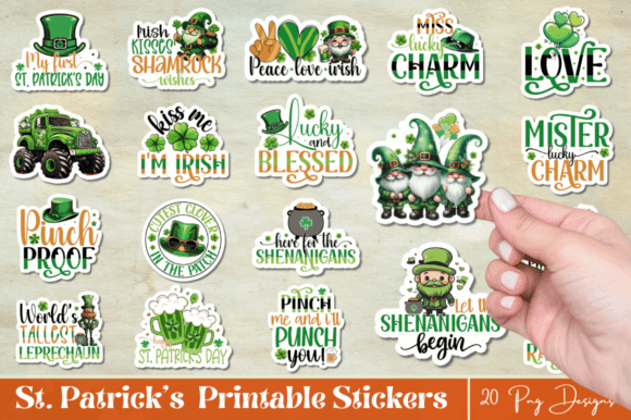 Download St . Patrick Printable Stickers Bundle - Printable stickers bundle Collection