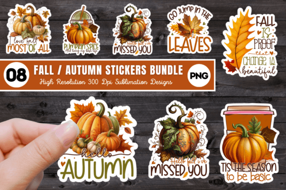 Download Fall Autumn Printable Stickers Bundle - Printable stickers bundle Collection