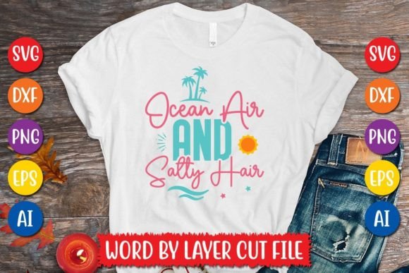 Download Ocean Air and Salty Hair Svg Design - Premium Bundle