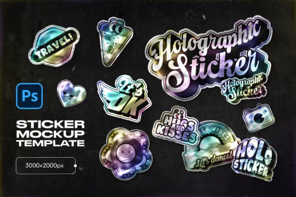 Download Holographic Sticker Mockup - Holographic Collection
