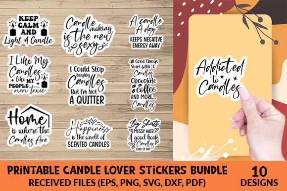 Download Candle Lovers Printable Stickers Bundle - Printable stickers bundle Collection