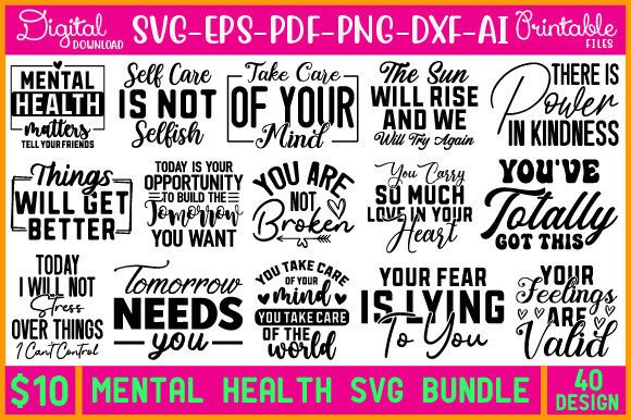 Download MENTAL HEALTH SVG BUNDLE - Premium Resources