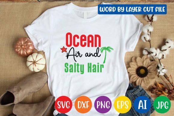 Download Ocean Air and Salty Hair Svg Design - Premium Bundle