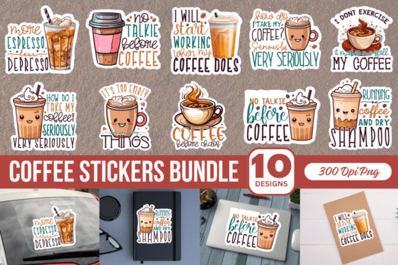 Download Coffee Printable Stickers Bundle - Printable stickers bundle Collection